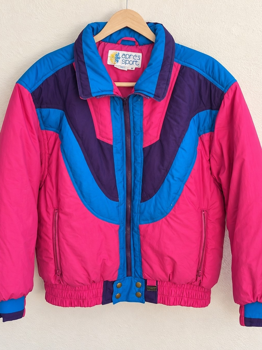 Vintage 80s Apres Sport Neon Colorblock Ski Jacket M